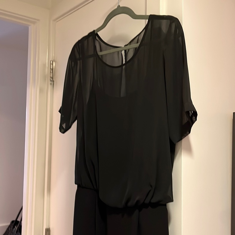 Sheer top, dressy jumpsuit